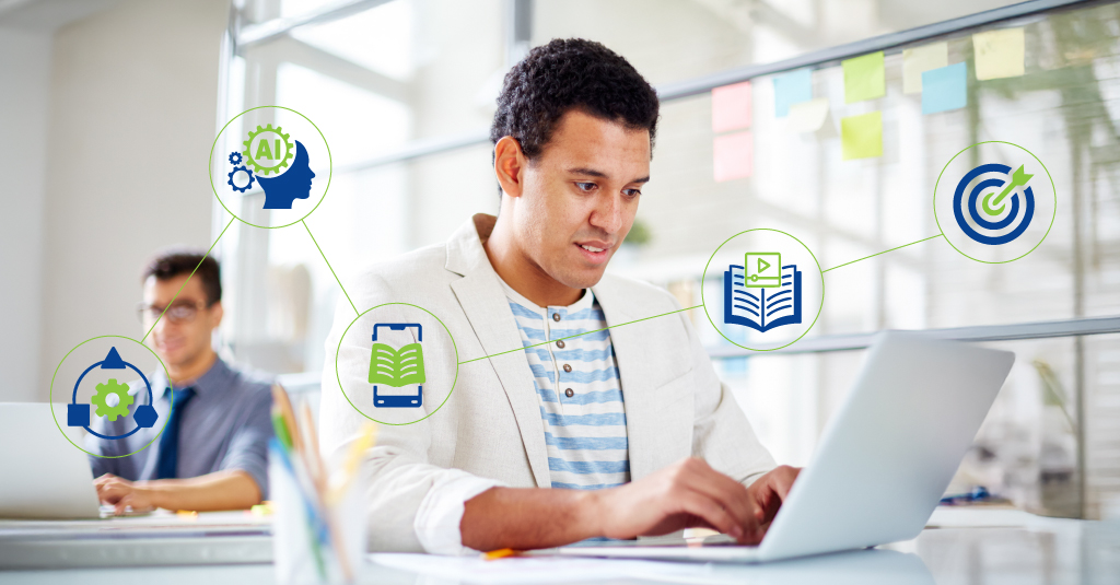 Illustration showing how microlearning improves focus and retention