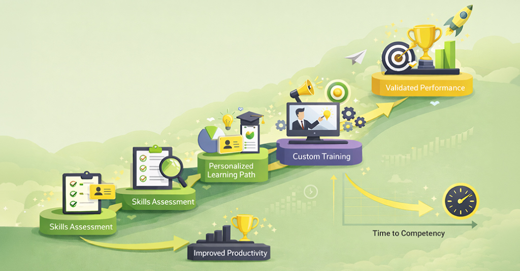 Banner of hyper-personalized skilling model improving time to competency and accelerating enterprise workforce productivity
