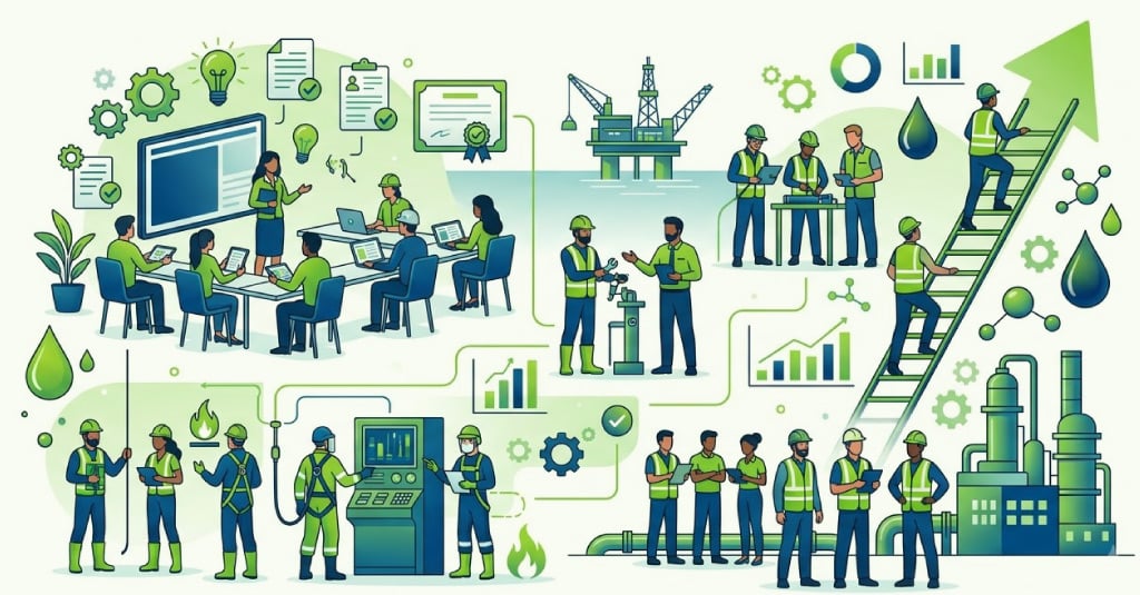 Three-layer oil and gas training portfolio framework